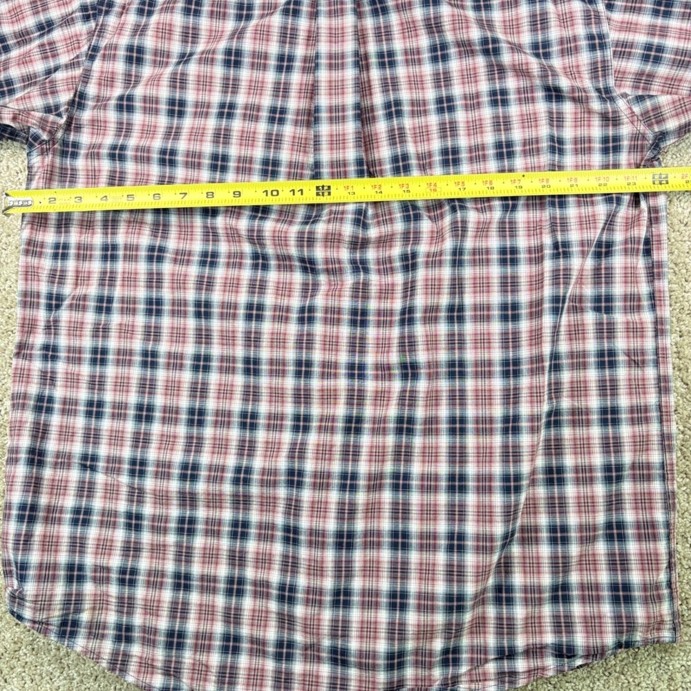 Cinch Button Down Shirt Mens M Western Plaid Cotton Red Blue Classic Fit - Picture 6 of 7